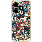 Чехол BoxFace Tecno Spark 20C Anime Stickers