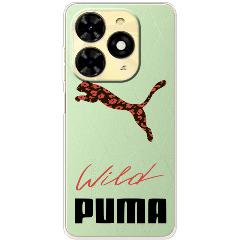 Прозрачный чехол BoxFace Tecno Spark 20C Wild Cat