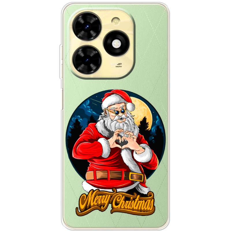 Прозрачный чехол BoxFace Tecno Spark 20C Cool Santa