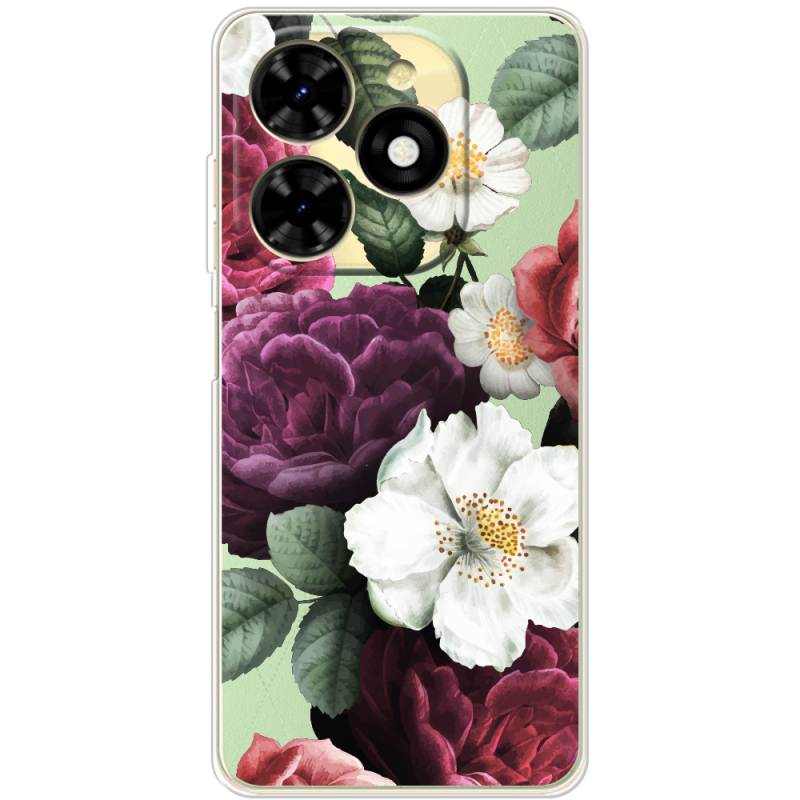 Прозрачный чехол BoxFace Tecno Spark 20C Floral Dark Dreams