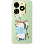Прозрачный чехол BoxFace Tecno Spark 20C Segull in Cofee Pool