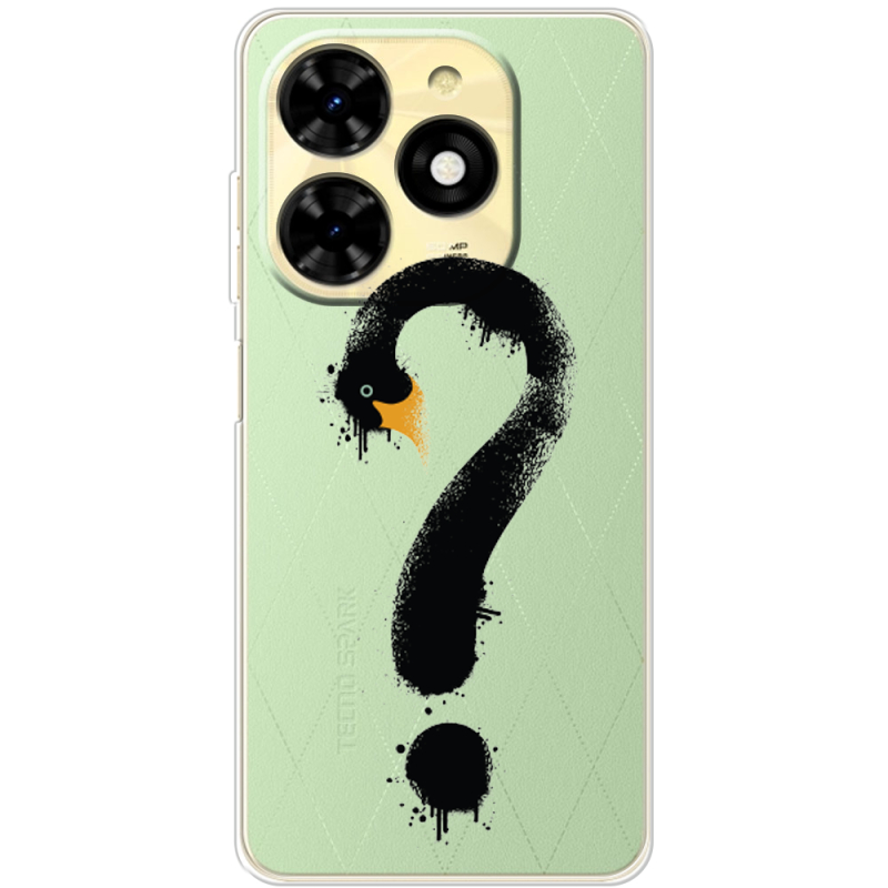 Прозрачный чехол BoxFace Tecno Spark 20C Swan question