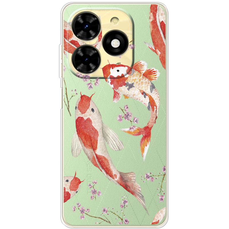 Прозрачный чехол BoxFace Tecno Spark 20C Japanese Koi Fish