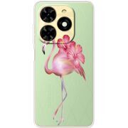 Прозрачный чехол BoxFace Tecno Spark 20C Floral Flamingo