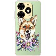 Прозрачный чехол BoxFace Tecno Spark 20C Winking Fox