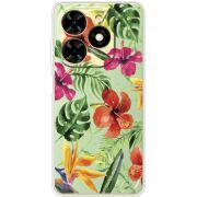 Прозрачный чехол BoxFace Tecno Spark 20C Tropical Flowers