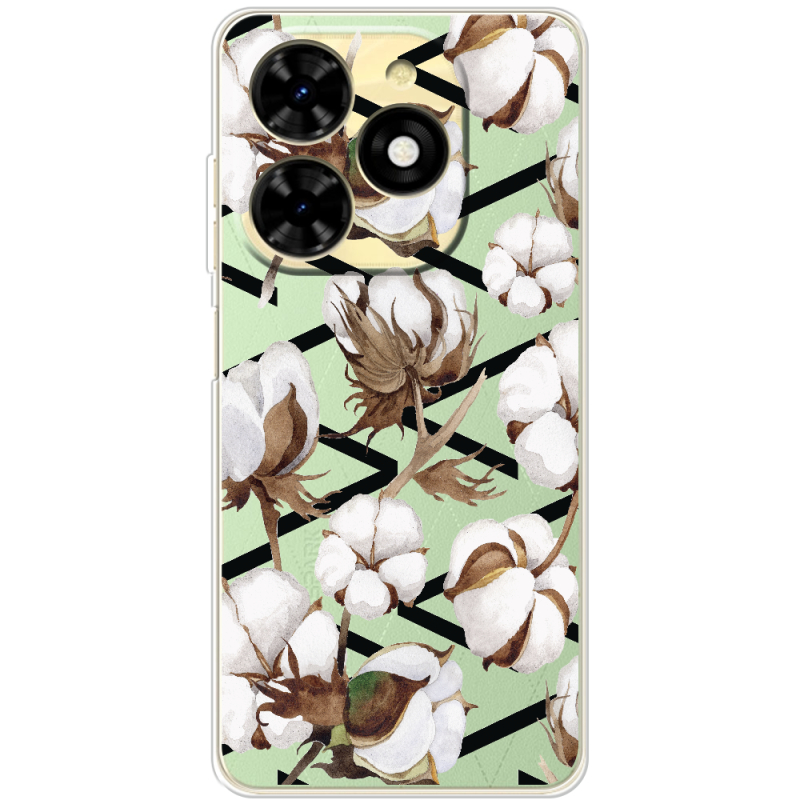 Прозрачный чехол BoxFace Tecno Spark 20C Cotton flowers