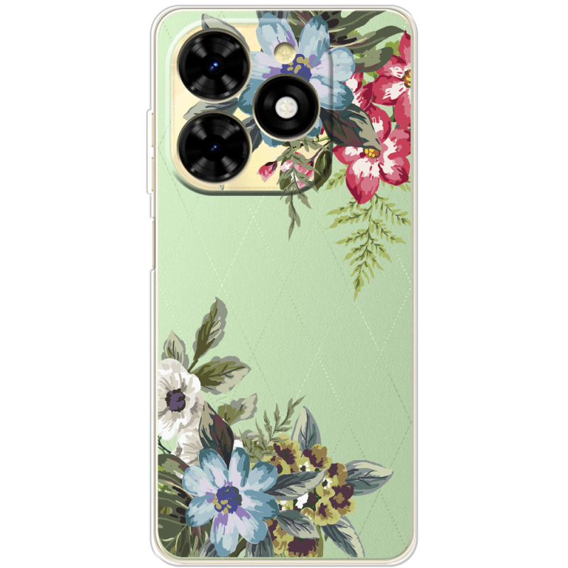 Прозрачный чехол BoxFace Tecno Spark 20C Floral