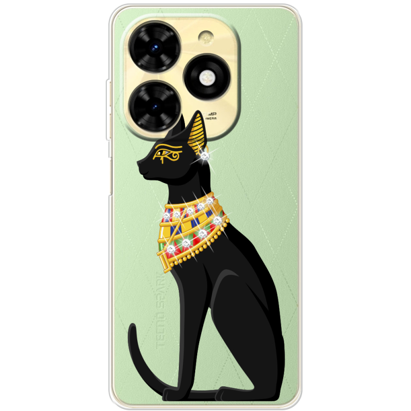 Чехол со стразами BoxFace Tecno Spark 20C Egipet Cat