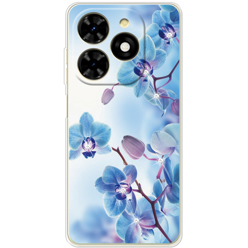 Чехол со стразами BoxFace Tecno Spark 20C Orchids