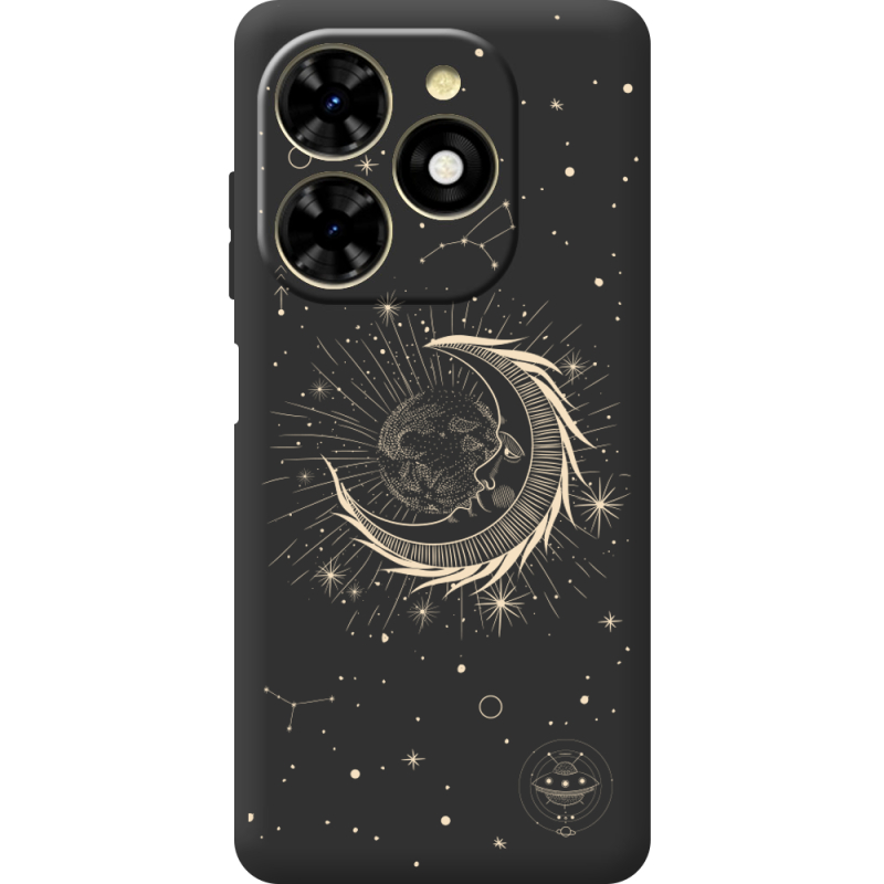 Черный чехол BoxFace Tecno Spark 20C Moon