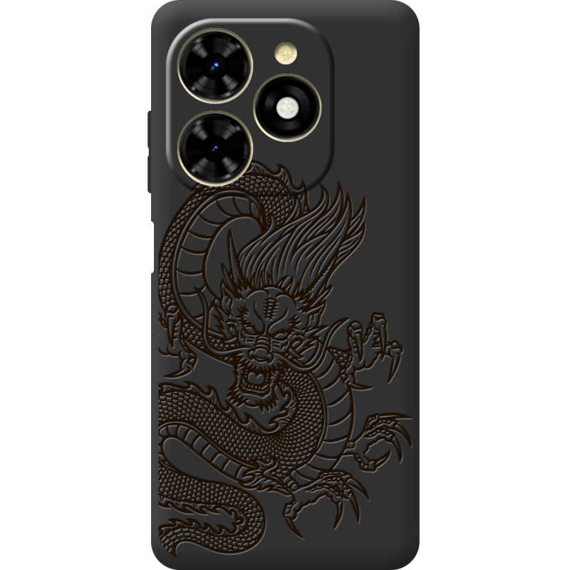 Черный чехол BoxFace Tecno Spark 20C Chinese Dragon