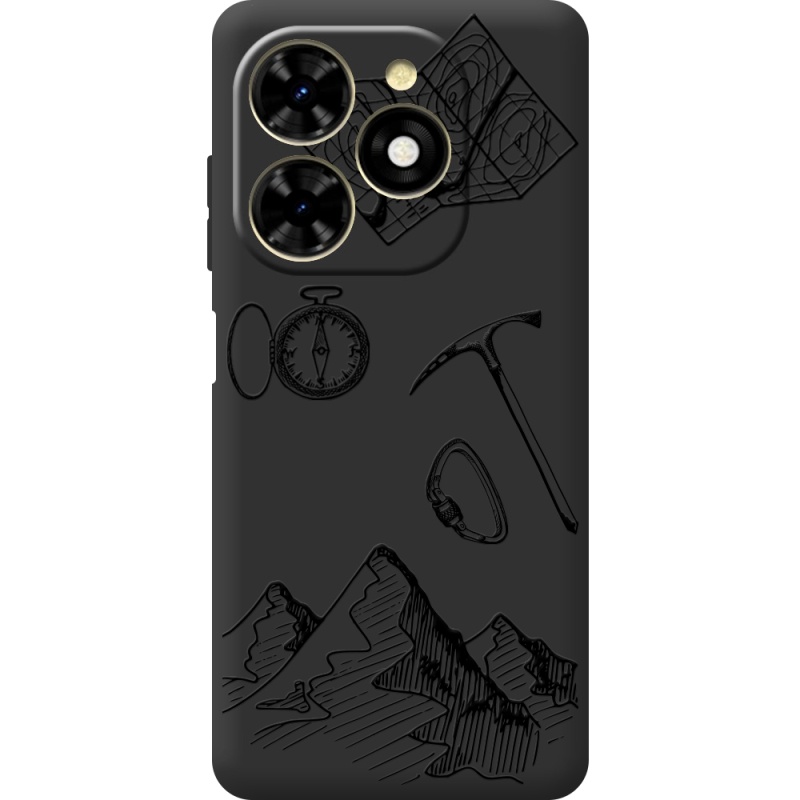 Черный чехол BoxFace Tecno Spark 20C Mountains