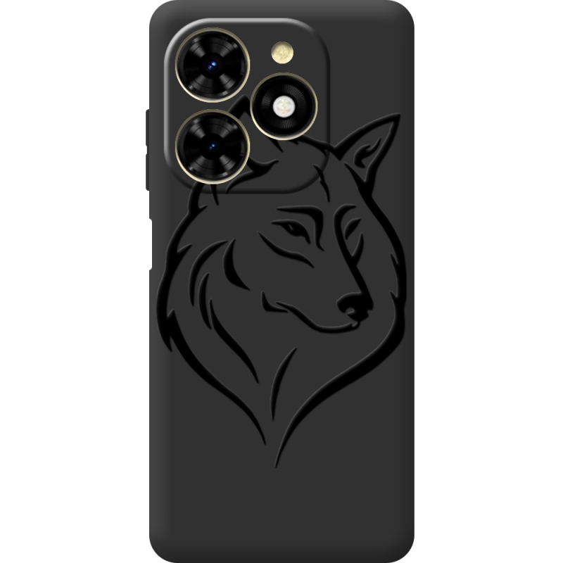 Черный чехол BoxFace Tecno Spark 20C Wolf