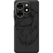 Черный чехол BoxFace Tecno Spark 20C Lion