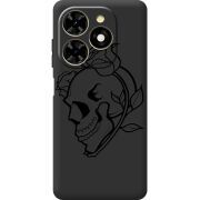 Черный чехол BoxFace Tecno Spark 20C Skull and Roses