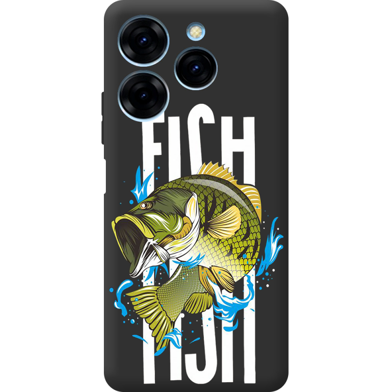 Черный чехол BoxFace Tecno Spark 20 Pro Fish