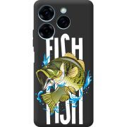 Черный чехол BoxFace Tecno Spark 20 Pro Fish