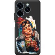 Черный чехол BoxFace Tecno Spark 20 Pro Tanker Girl