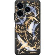 Черный чехол BoxFace Tecno Spark 20 Pro Ластівки