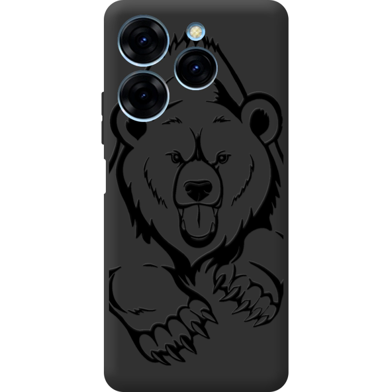 Черный чехол BoxFace Tecno Spark 20 Pro Grizzly Bear
