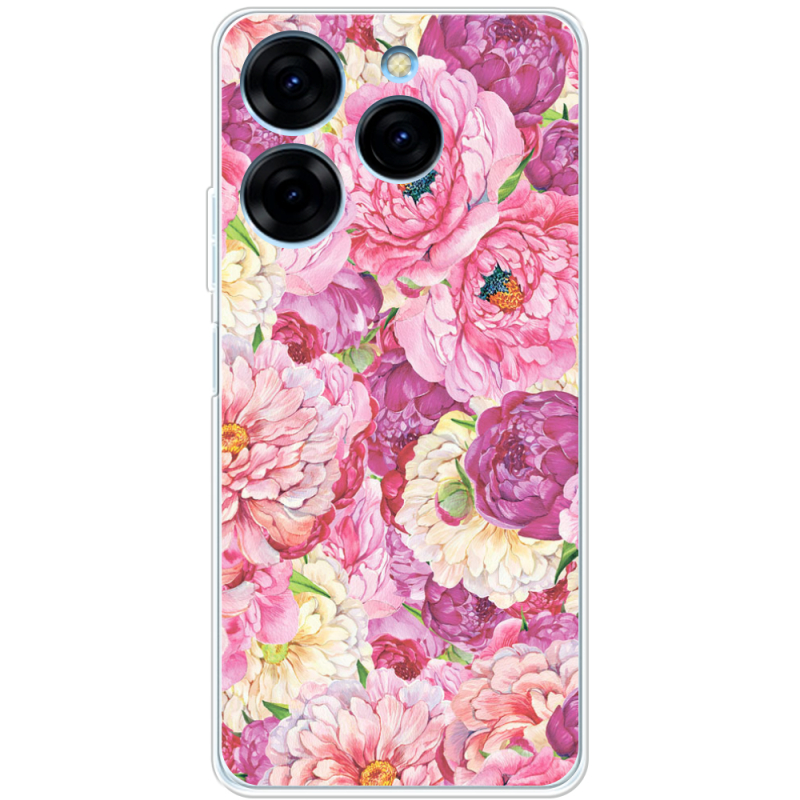 Чехол BoxFace Tecno Spark 20 Pro Pink Peonies