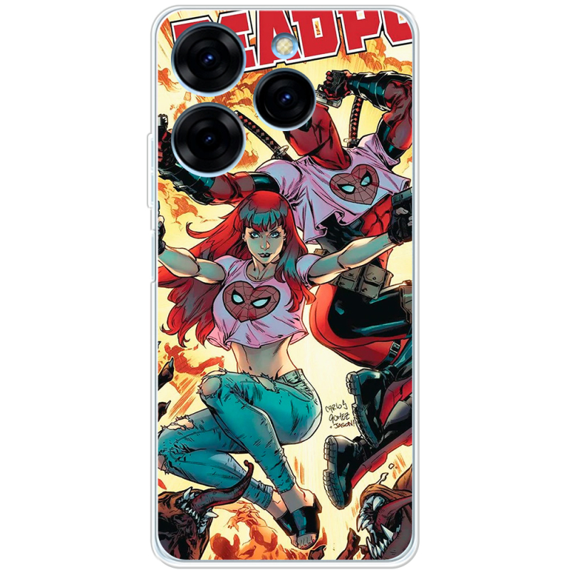 Чехол BoxFace Tecno Spark 20 Pro Deadpool and Mary Jane