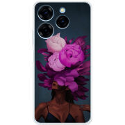 Чехол BoxFace Tecno Spark 20 Pro Exquisite Purple Flowers