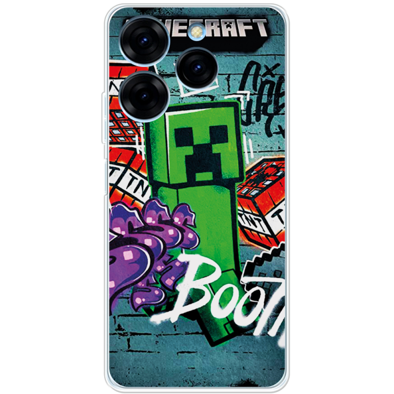 Чехол BoxFace Tecno Spark 20 Pro Minecraft Graffiti