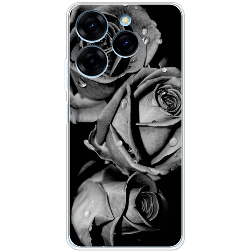 Чехол BoxFace Tecno Spark 20 Pro Black and White Roses