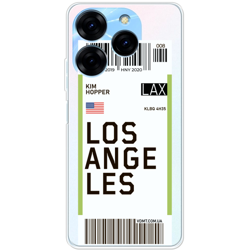 Прозрачный чехол BoxFace Tecno Spark 20 Pro Ticket Los Angeles
