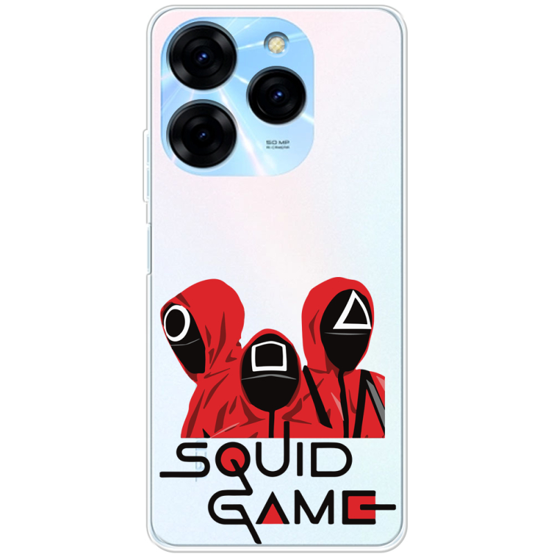 Прозрачный чехол BoxFace Tecno Spark 20 Pro siquid game люди в красном