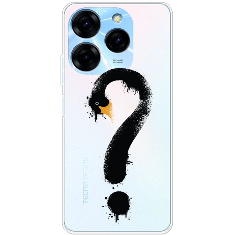Прозрачный чехол BoxFace Tecno Spark 20 Pro Swan question