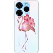 Прозрачный чехол BoxFace Tecno Spark 20 Pro Floral Flamingo