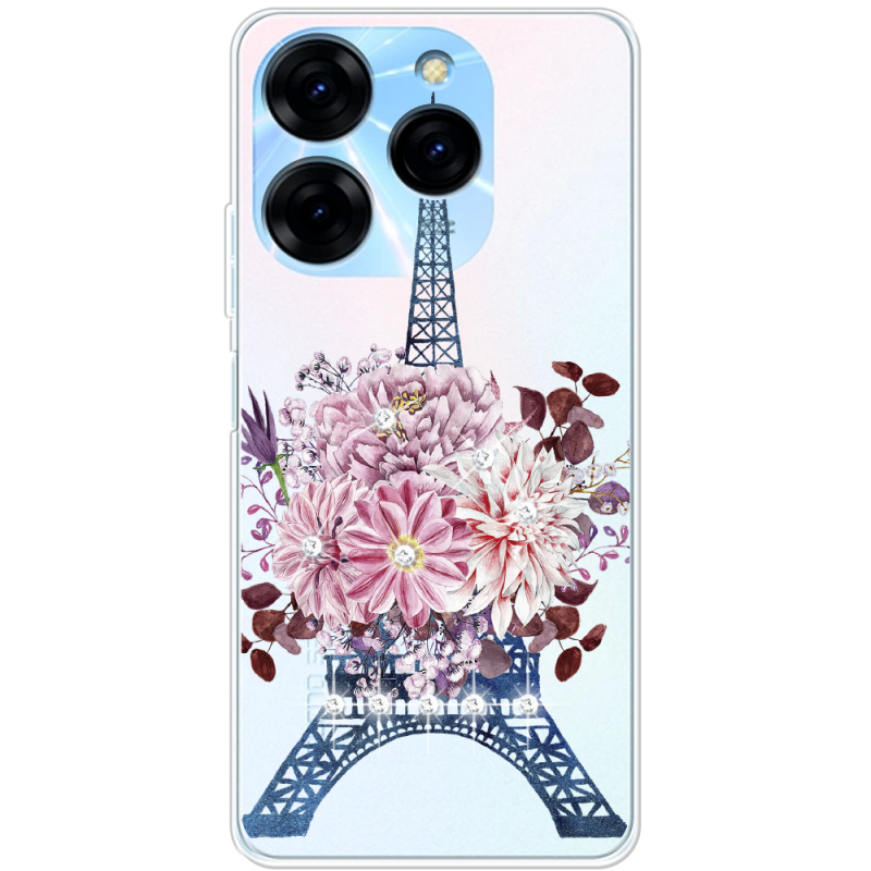 Чехол со стразами BoxFace Tecno Spark 20 Pro Eiffel Tower