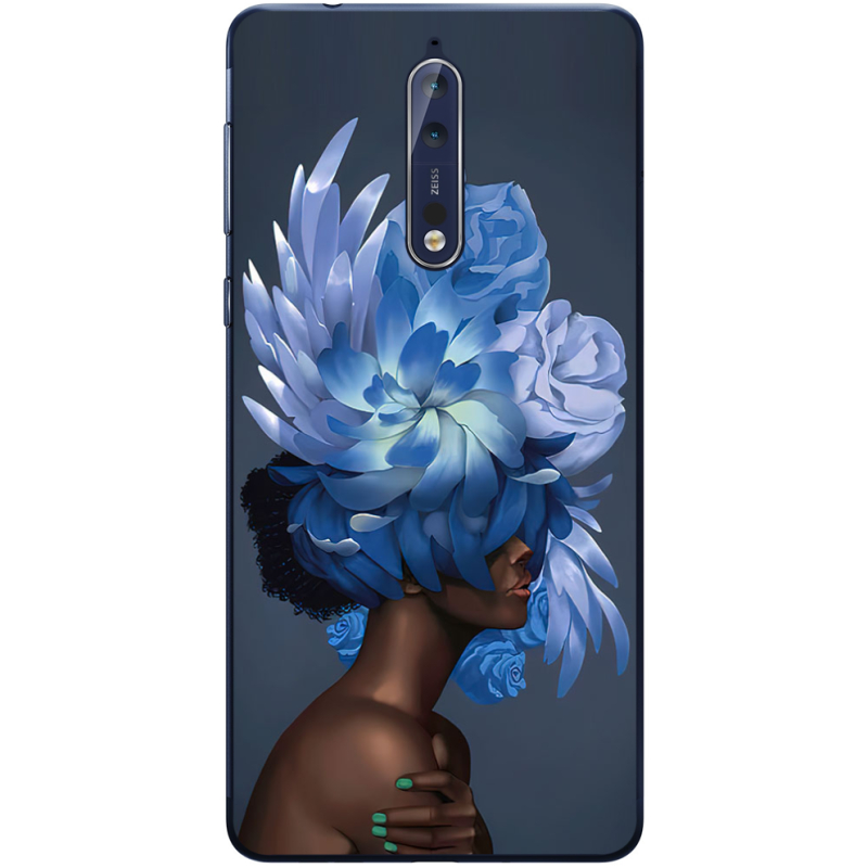 Чехол Uprint Nokia 8 Exquisite Blue Flowers