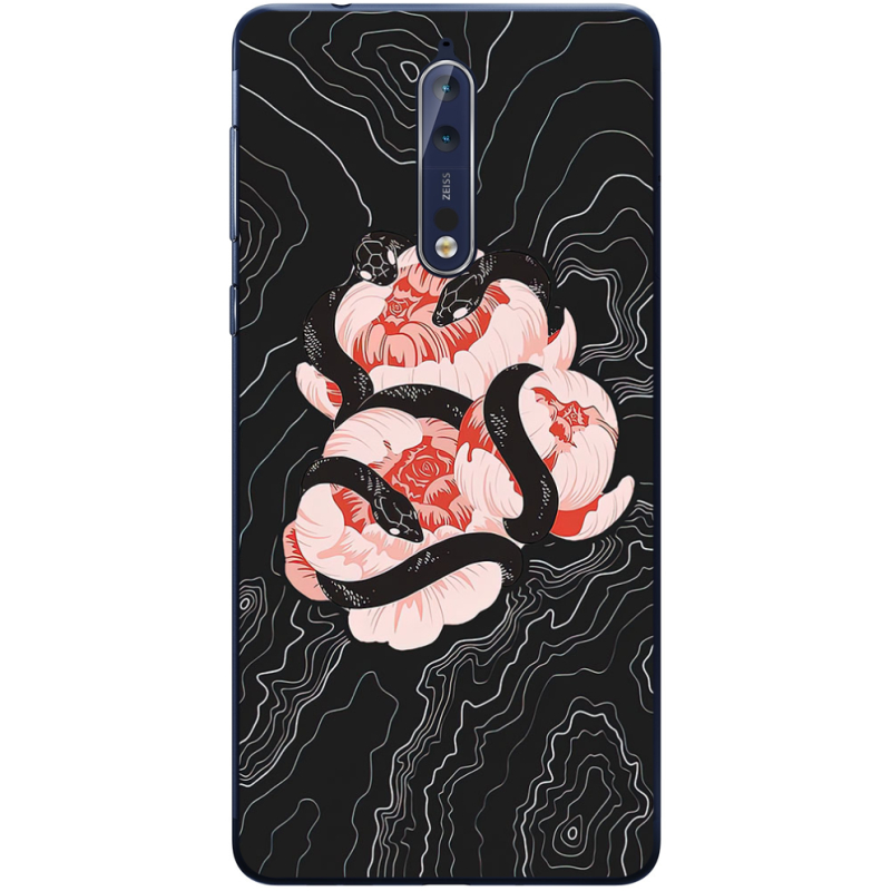 Чехол Uprint Nokia 8 Snake Rose