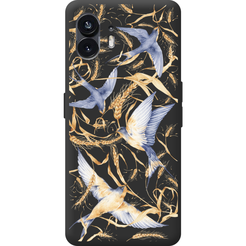 Черный чехол BoxFace Nothing Phone (2) Ластівки