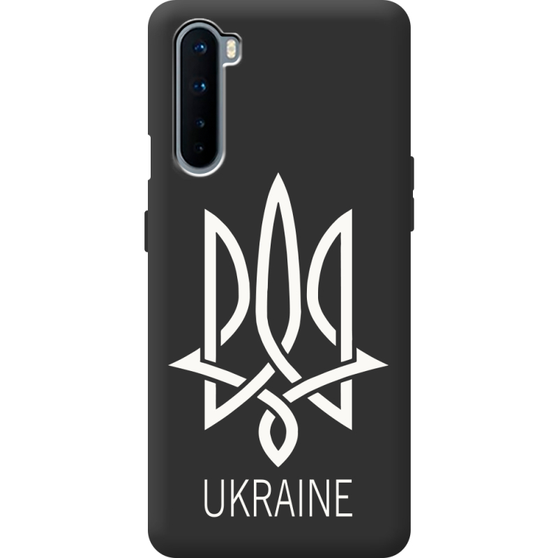 Черный чехол BoxFace OnePlus Nord Тризуб монограмма ukraine
