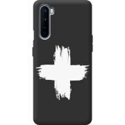 Черный чехол BoxFace OnePlus Nord Білий хрест ЗСУ