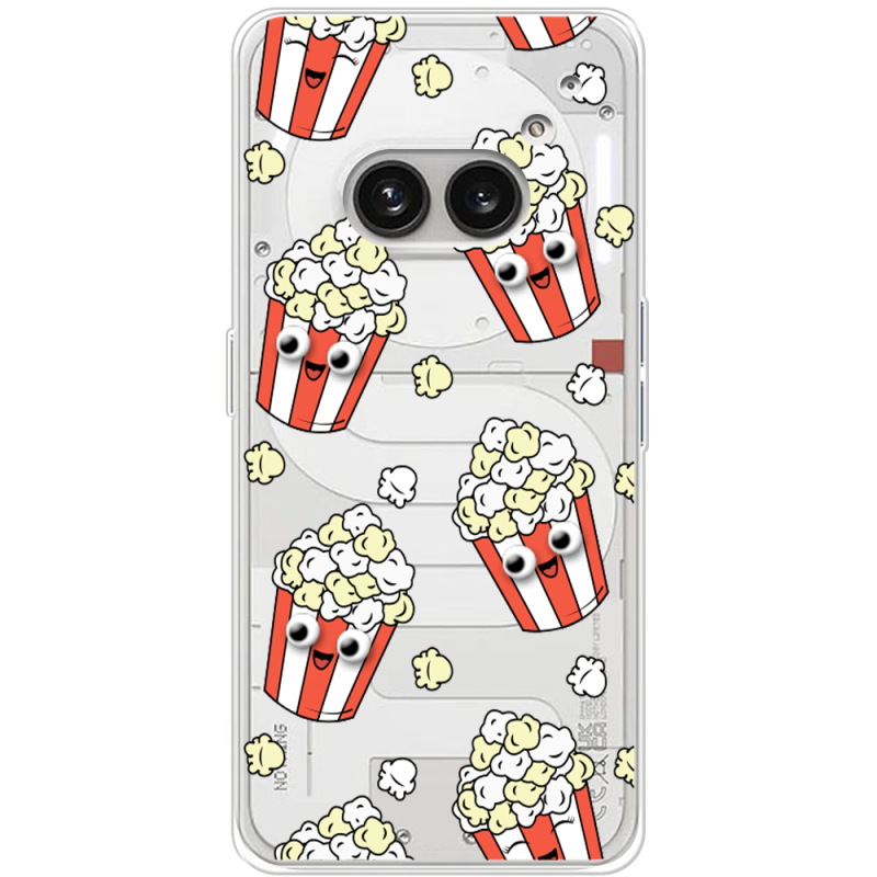 Прозрачный чехол BoxFace Nothing Phone (2a) с 3D-глазками Popcorn