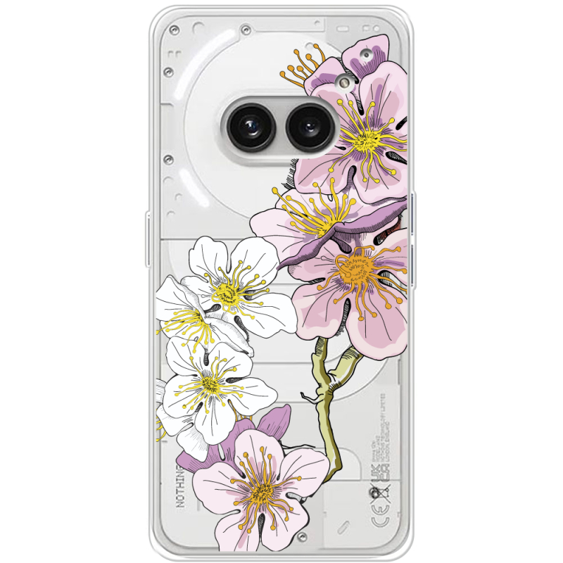 Прозрачный чехол BoxFace Nothing Phone (2a) Cherry Blossom