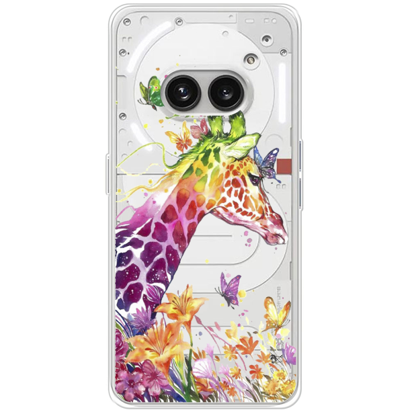 Прозрачный чехол BoxFace Nothing Phone (2a) Colorful Giraffe