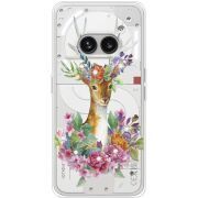 Чехол со стразами Nothing Phone (2a) Deer with flowers