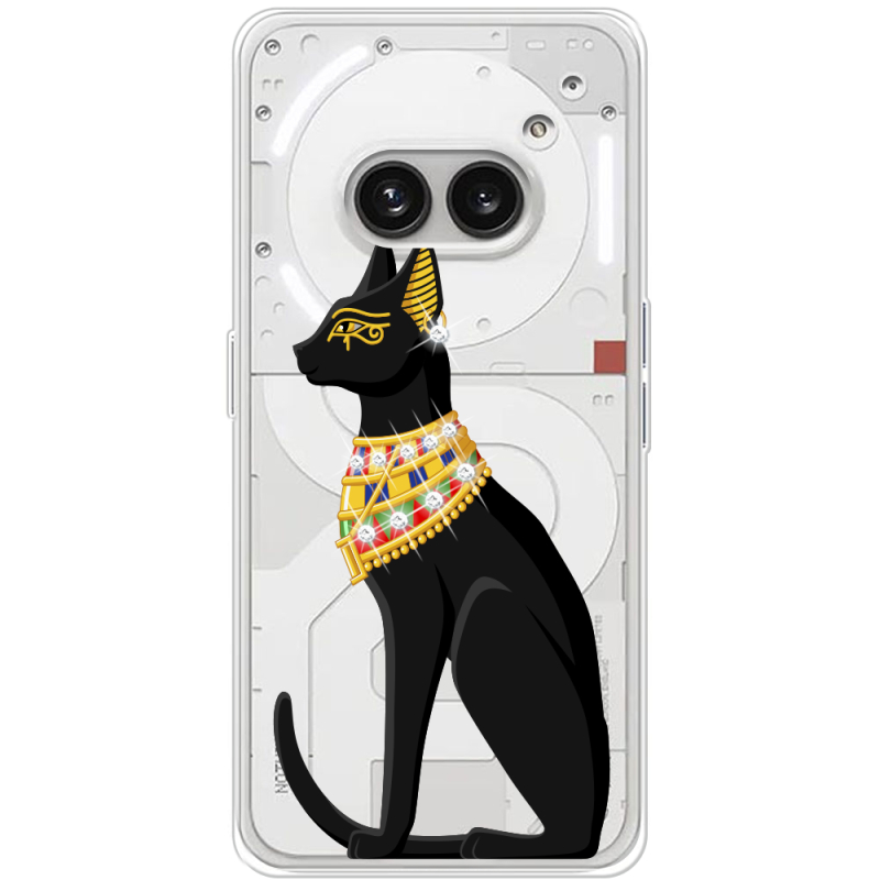 Чехол со стразами Nothing Phone (2a) Egipet Cat