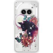 Чехол со стразами Nothing Phone (2a) Cat in Flowers