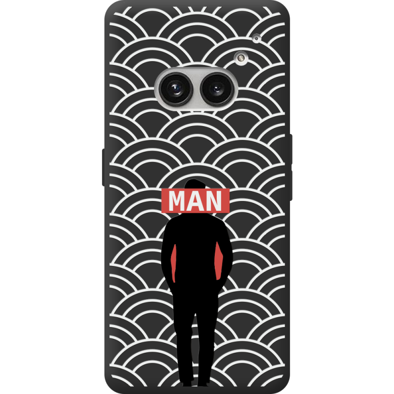 Черный чехол BoxFace Nothing Phone (2a) Man Pattern