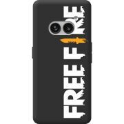 Черный чехол BoxFace Nothing Phone (2a) Free Fire White Logo
