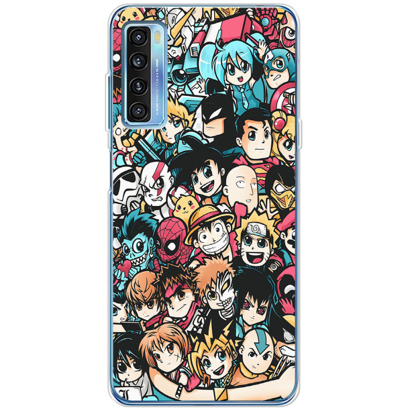 Чехол BoxFace TCL 20L Plus Anime Stickers