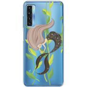 Прозрачный чехол BoxFace TCL 20L Plus Cute Mermaid